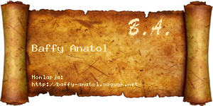Baffy Anatol névjegykártya